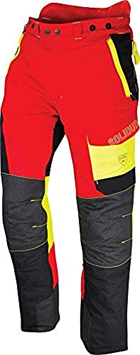 Solidur COPA3ARE - Comfy Typ A Klasse 3 Kettensägenhosen - Außergewöhnlicher Komfort und Schutz - Sicheres und funktionelles Design - Größe L - Rot von Solidur