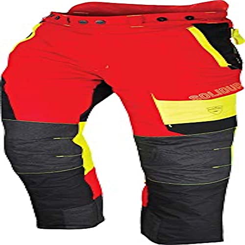 Solidur COPA7MRE - Comfy Typ A Klasse 1 Kettensägenhose - Für kürzere Beine - (-7Cm) - Außergewöhnlicher Komfort und Schutz - Größe 3XL - Rot von Solidur