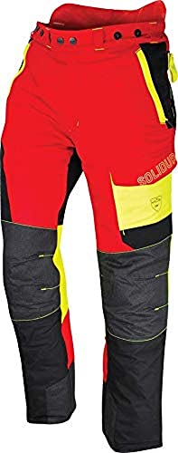 Solidur COPA7PRE - Comfy Typ A Klasse 1 Kettensägenhosen - Für längere Beine - (+7Cm) - Außergewöhnlicher Komfort und Schutz - Größe XL - Rot von Solidur