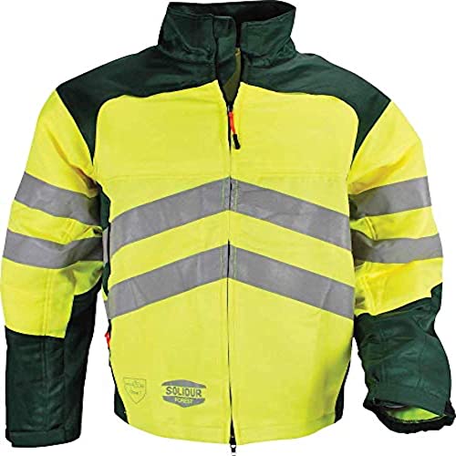 Solidur HVVE - Hi - Vis En Iso 20471 Klasse 2 - Kettensägenjacke - Klasse 1 Typ A - Außergewöhnlicher Komfort und Schutz - Größe 3XL - Gelb von Solidur