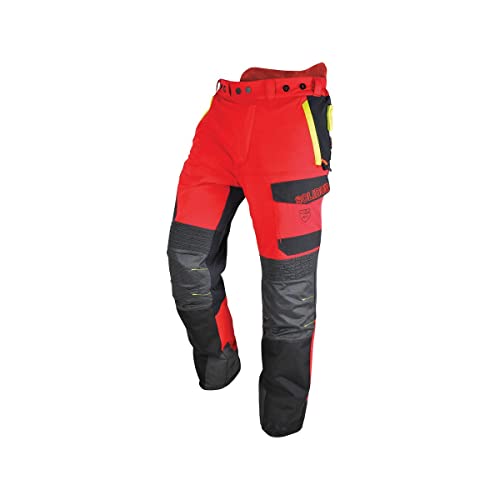 Solidur INPA - Infinity - Typ A Klasse 1 - Kettensägenhose - Außergewöhnlicher Komfort und Schutz - Sicheres und praktisches Design - Größe 2XL - Rot von Solidur