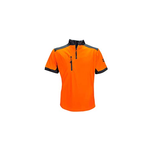 Solidur TEMCOR-L T-Shirt Fleece, kurzärmlig, Brusttasche mit ZIP, Farbe Orange, Größe L von Solidur
