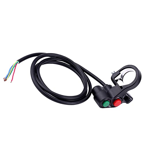 Motorrad -Lenkerschalter, Funktion Integrierter Schalter mit 3 Tasten für Scheinwerfer, Blinkerlicht und Horn. Klassisches Schwarz mit Farbenfrohen Ein/Aus-Taste, Elegantes von Solinder