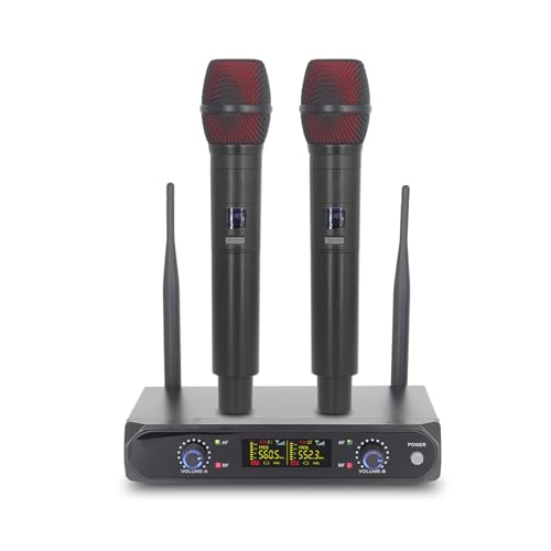 Solinder kabelloses Mikrofon Drahtloses Mikrofonsystem mit 2 Handmikrofonen VHF UHF Funkmikrofon für Heimkinos Soundkarten Lautsprecher Mischpulte Professionelle kabellose dynamische Niederfrequenzmik Solinder kabelloses Mikrofon Drahtloses Mikrofonsystem mit 2 Handmikrofonen VHF UHF Funkmikrofon für Heimkinos Soundkarten Lautsprecher Mischpulte Professionelle kabellose dynamische Niederfrequenzmik von Solinder