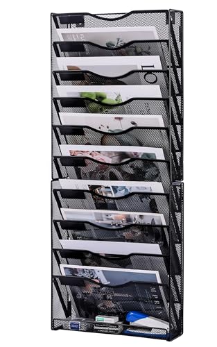 Solinxe Zeitungshalter Wand mit 10 Fächern Metall Zeitungsständer Hängeregister Wandablagefächer A4 Papier Dokumentenablage Büro Schule Ablage Organizer, Schwarz Solinxe Zeitungshalter Wand mit 10 Fächern Metall Zeitungsständer Hängeregister Wandablagefächer A4 Papier Dokumentenablage Büro Schule Ablage Organizer, Schwarz von Solinxe
