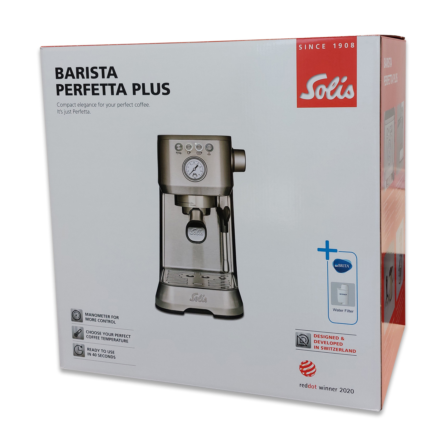 Solis Espressomaschine Barista Perfetta Plus 1170 V2 Siebträgermaschine Silber von Solis