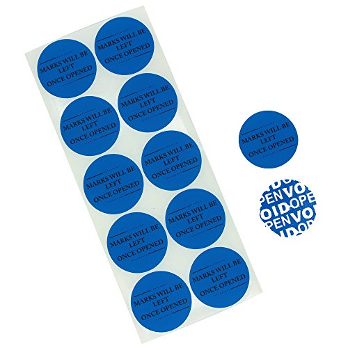 100 Stück manipulationssicheres Sicherheitsklebeband, widerstandsfähig, verhindert das Öffnen der Garantie, Etiketten (Durchmesser 5 cm, Markierung im Artikel), blau von Solitary Walker