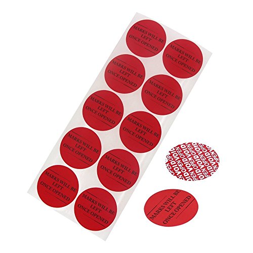 Tamper Evident Security Tape, Solitary Walker Sicherheit verhindern geöffnet Tape Legende "Marks werden links einmal geöffnet" (100 Stück Durchmesser 2 "Runde Aufkleber) von Solitary Walker