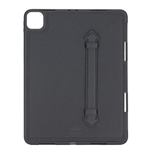 Solo Pelle Hülle geeignet für Apple iPad Pro 11" 2020 Echtleder Case aus echtem Leder. Unterstützt Pencil inkl. Ledergriff (Schwarz Matt) von Solo Pelle