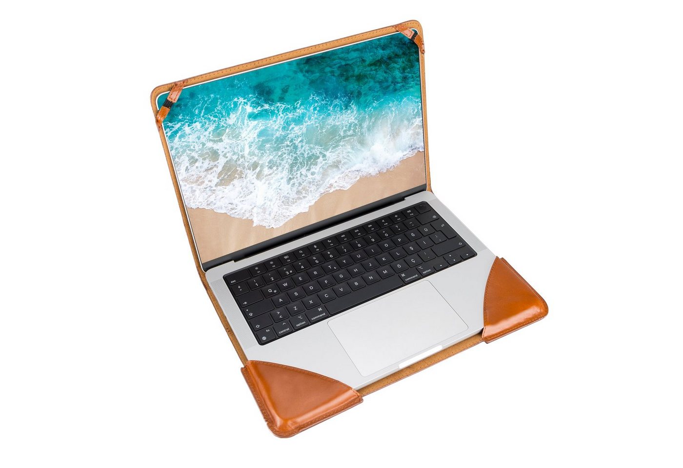 Solo Pelle Laptop-Hülle MacBook Pro 14 Zoll (2021) Ledertasche Case Hülle Münich für das Apple MacBook Pro aus echtem Leder 35,6 cm (14 Zoll), passend zu MacBook 14 Zoll von Solo Pelle