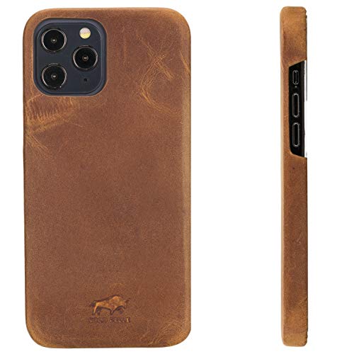 Solo Pelle Lederhülle für das Apple iPhone 12 Mini in 5.4 Zoll Princeton Case Leder Hülle Ledertasche Backcover aus echtem Leder (Camel Braun) von Solo Pelle