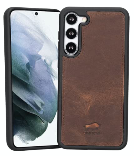 Solo Pelle Lederhülle für das Samsung Galaxy S23+ / S23 Plus Hülle aus echtem Leder, Model: Stanford (Vintage Braun) von Solo Pelle