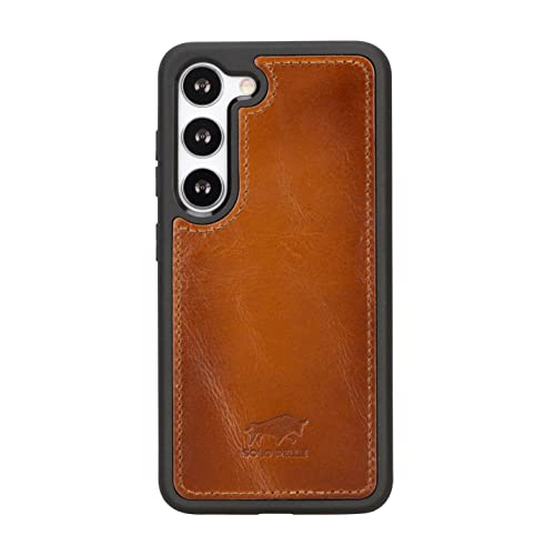 Solo Pelle Lederhülle für das Samsung Galaxy S24 Hülle aus echtem Leder, Model: Stanford (Cognac Braun) von Solo Pelle