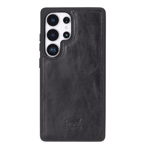 Solo Pelle Lederhülle für das Samsung Galaxy S25 Ultra Hülle aus echtem Leder, Model: Stanford (Schwarz) von Solo Pelle