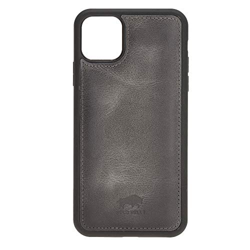 Solo Pelle Lederhülle für das iPhone 11 Pro (Max) 6.5 Zoll Stanford Case Leder Hülle Ledertasche Backcover aus echtem Leder (Steingrau Burned) von Solo Pelle