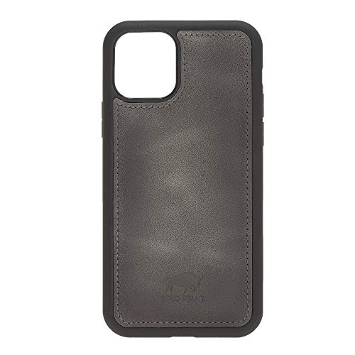 Solo Pelle Lederhülle für das iPhone 11 Pro in 5.8 Zoll Stanford Case Leder Hülle Ledertasche Backcover aus echtem Leder (Steingrau Burned) von Solo Pelle