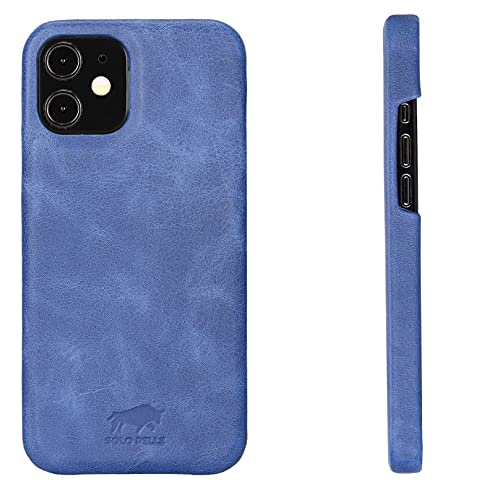 Solo Pelle Lederhülle für das iPhone 12 / iPhone 12 Pro in 6.1 Zoll Princeton Case Leder Hülle Ledertasche Backcover aus echtem Leder (Vintage Blau) von Solo Pelle