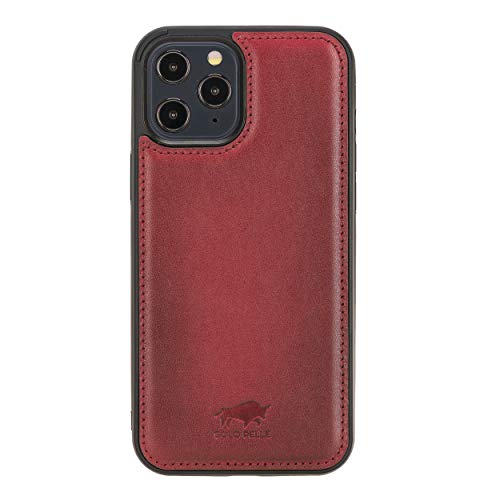 Solo Pelle Lederhülle für das iPhone 12 Mini in 5.4 Zoll Stanford Case Leder Hülle Ledertasche Backcover aus echtem Leder (Rot Effekt) von Solo Pelle