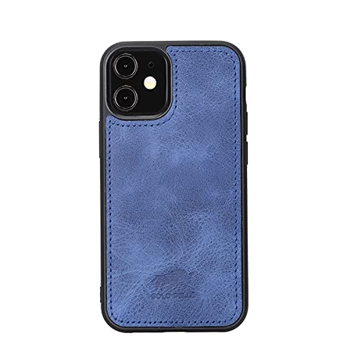 Solo Pelle Lederhülle für das iPhone 12 Mini in 5.4 Zoll Stanford Case Leder Hülle Ledertasche Backcover aus echtem Leder (Vintage Blau) von Solo Pelle