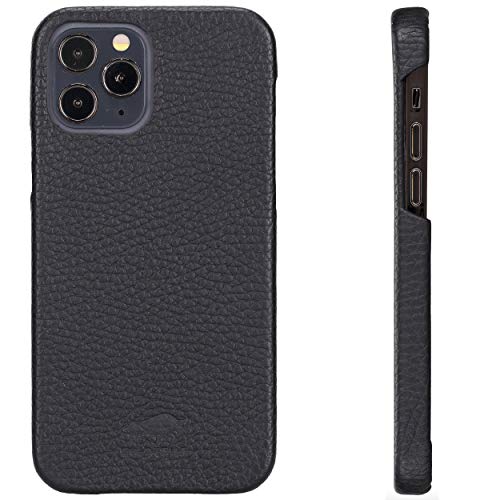 Solo Pelle Lederhülle für das iPhone 12 Pro Max in 6.7 Zoll Princeton Case Leder Hülle Ledertasche Backcover aus echtem Leder (Matt Schwarz) von Solo Pelle