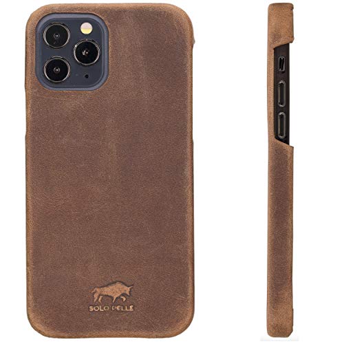Solo Pelle Lederhülle für das iPhone 12 Pro Max in 6.7 Zoll Princeton Case Leder Hülle Ledertasche Backcover aus echtem Leder (Vintage Braun) von Solo Pelle