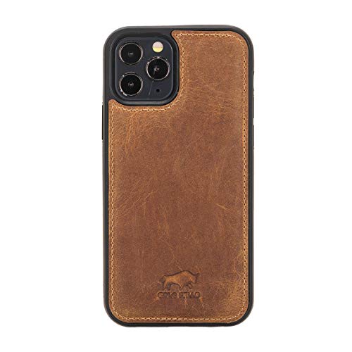 Solo Pelle Lederhülle für das iPhone 12 Pro Max in 6.7 Zoll Stanford Case Leder Hülle Ledertasche Backcover aus echtem Leder (Camel Braun) von Solo Pelle