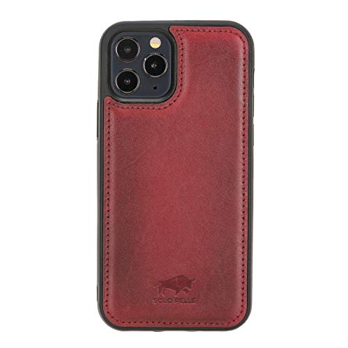 Solo Pelle Lederhülle für das iPhone 12 Pro Max in 6.7 Zoll Stanford Case Leder Hülle Ledertasche Backcover aus echtem Leder (Rot Effekt) von Solo Pelle