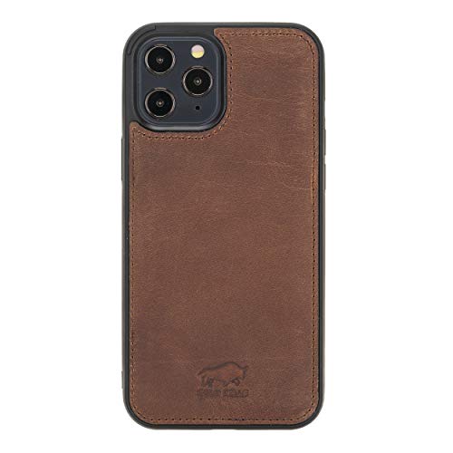 Solo Pelle Lederhülle für das iPhone 12 Pro Max in 6.7 Zoll Stanford Case Leder Hülle Ledertasche Backcover aus echtem Leder (Vintage Braun) von Solo Pelle