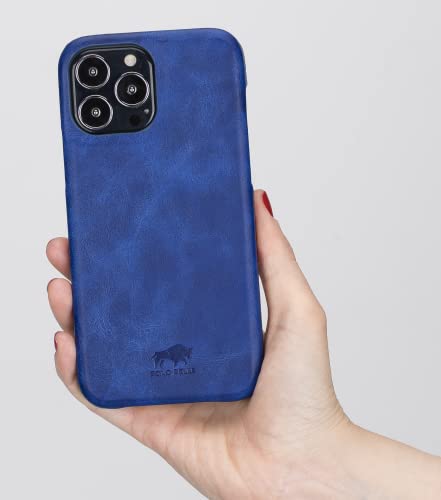 Solo Pelle Lederhülle für das iPhone 13 Pro Max in 6.7 Zoll Princeton Case Leder Hülle Ledertasche Backcover aus echtem Leder (Vintage Blau) von Solo Pelle