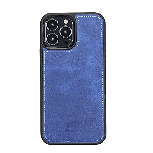 Solo Pelle Lederhülle für das iPhone 13 Pro Max in 6.7 Zoll Stanford Case Leder Hülle Ledertasche Backcover aus echtem Leder (Vintage Blau 2021) von Solo Pelle