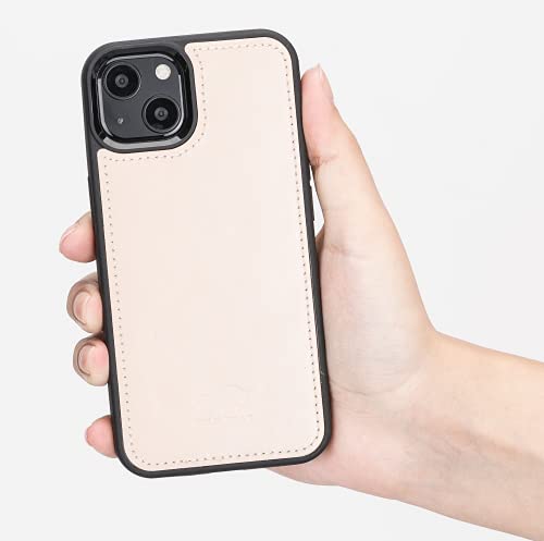 Solo Pelle Lederhülle für das iPhone 13 in 6.1 Zoll Stanford Case Leder Hülle Ledertasche Backcover aus echtem Leder (Nude (Rosa)) von Solo Pelle