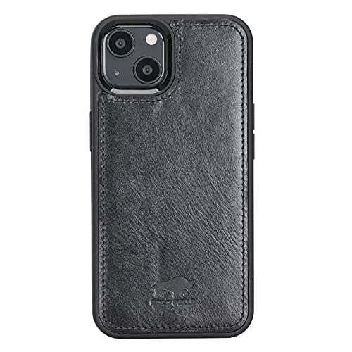 Solo Pelle Lederhülle für das iPhone 13 in 6.1 Zoll Stanford Case Leder Hülle Ledertasche Backcover aus echtem Leder (Schwarz) von Solo Pelle