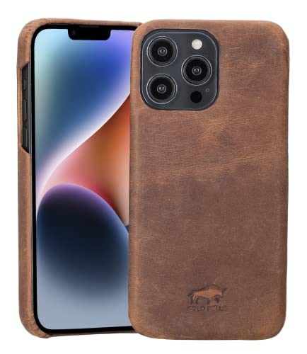 Solo Pelle Lederhülle für das iPhone 14 Pro Max in 6.7 Zoll Princeton Case Leder Hülle Ledertasche Backcover aus echtem Leder (Vintage Braun) von Solo Pelle