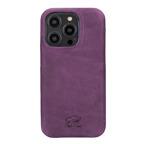 Solo Pelle Lederhülle für das iPhone 14 Pro in 6.1 Zoll Princeton Case Leder Hülle Ledertasche Backcover aus echtem Leder (Vintage Lila) von Solo Pelle