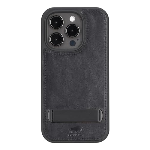 Solo Pelle Lederhülle für das iPhone 15 Pro 6.1 Zoll Drop Case Case Leder Hülle Ledertasche Backcover aus echtem Leder (Schwarz) von Solo Pelle