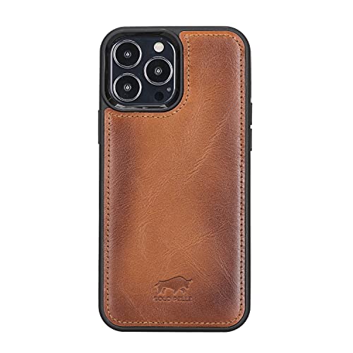 Solo Pelle Lederhülle für das iPhone 15 Pro Max in 6.7 Zoll Stanford Case Leder Hülle Ledertasche Backcover aus echtem Leder (Cognac Braun) von Solo Pelle