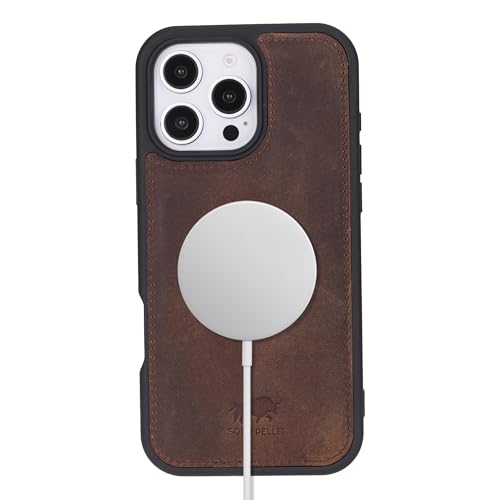Solo Pelle Lederhülle für das iPhone 16 Pro Max in 6.9 Zoll Stanford Case Leder Hülle Ledertasche Backcover aus echtem Leder geeignet für MagSafe Zubehör (Vintage Braun) von Solo Pelle