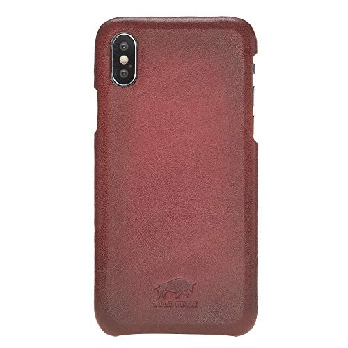 Solo Pelle Lederhülle für das iPhone XS/X Ledertasche Backcover - F360 Fullcover - in Rot Burned von Solo Pelle