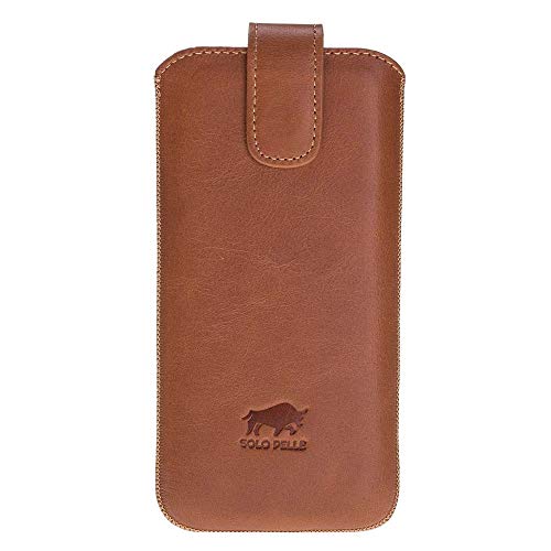 Solo Pelle Lederhülle kompatibel für das Apple iPhone XS Max Ledertasche (Cognac Braun) von Solo Pelle