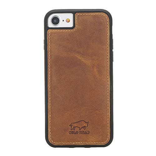 Solo Pelle iPhone SE (2020) & 7/8 Case Lederhülle Ledertasche Backcover Flex aus echtem Leder (Camel Braun) von Solo Pelle