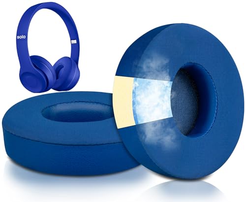 SoloWIT® Kühlgel Ersatzpolster Ersatz Ohrpolster für Beats Solo 2 & Solo 3 Wireless On-Ear Kopfhörer, Polster mit hoher Dichte Geräusch-Isolationschaum, zusätzliche Dicke von SoloWIT