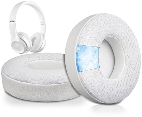 SoloWIT® Kühlgel Ersatzpolster Ersatz Ohrpolster für Beats Solo 2 & Solo 3 Wireless On-Ear Kopfhörer, Polster mit hoher Dichte Geräusch-Isolationschaum, zusätzliche Dicke von SoloWIT