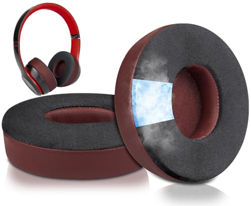 SoloWIT® Kühlgel Ersatzpolster Ersatz Ohrpolster für Beats Solo 2 & Solo 3 Wireless On-Ear Kopfhörer, Polster mit hoher Dichte Geräusch-Isolationschaum, zusätzliche Dicke von SoloWIT