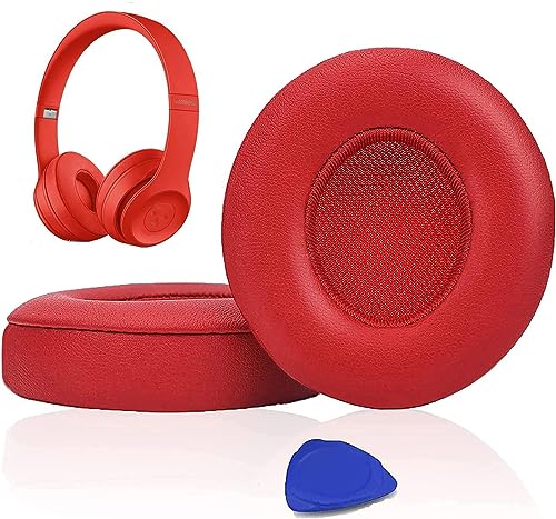 SoloWIT® Professionelle Ersatz Ohrpolster für Beats Solo 2 & Solo 3 Kabellose On-Ear Kopfhörer mit Weiches Proteinleder, Starkes Klebeband von SoloWIT