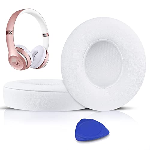 SoloWIT® Professionelle Ersatz Ohrpolster für Beats Solo 2 & Solo 3 Kabellose On-Ear Kopfhörer mit Weiches Proteinleder, Starkes Klebeband von SoloWIT