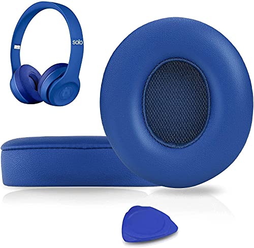 SoloWIT® Professionelle Ersatz Ohrpolster für Beats Solo 2 & Solo 3 Kabellose On-Ear Kopfhörer mit Weiches Proteinleder, Starkes Klebeband von SoloWIT