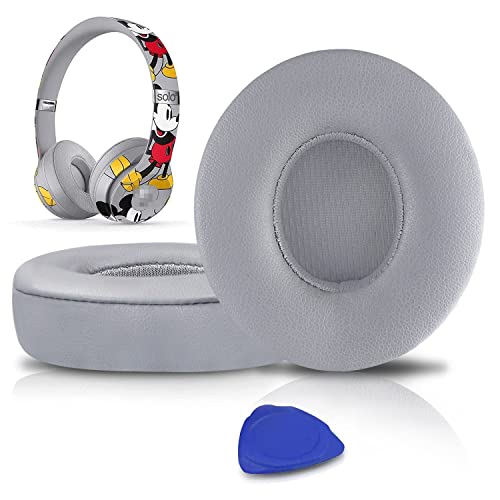 SoloWIT® Professionelle Ersatz Ohrpolster für Beats Solo 2 & Solo 3 Kabellose On-Ear Kopfhörer mit Weiches Proteinleder, Starkes Klebeband von SoloWIT