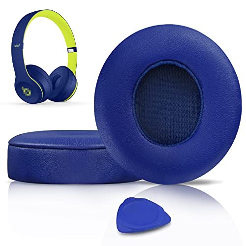 SoloWIT® Professionelle Ersatz Ohrpolster für Beats Solo 2 & Solo 3 Kabellose On-Ear Kopfhörer mit Weiches Proteinleder, Starkes Klebeband von SoloWIT