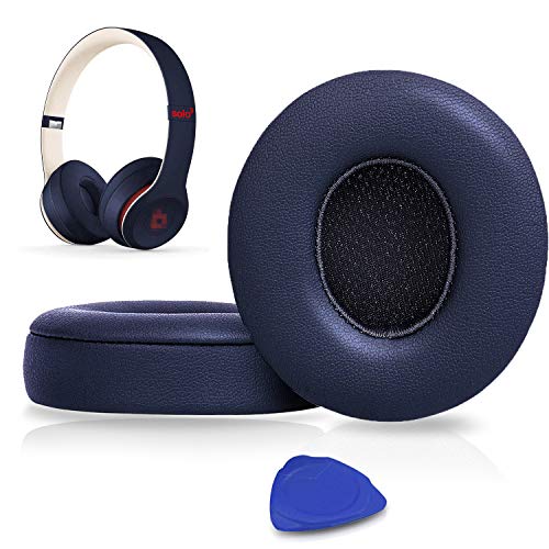 SoloWIT® Professionelle Ersatz Ohrpolster für Beats Solo 2 & Solo 3 Kabellose On-Ear Kopfhörer mit Weiches Proteinleder, Starkes Klebeband von SoloWIT