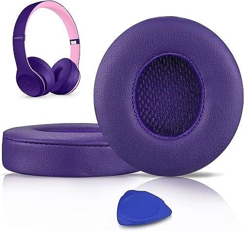 SoloWIT® Professionelle Ersatz Ohrpolster für Beats Solo 2 & Solo 3 Kabellose On-Ear Kopfhörer mit Weiches Proteinleder, Starkes Klebeband von SoloWIT